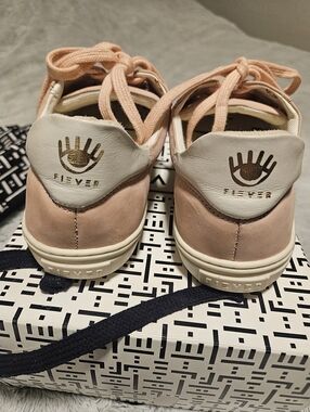Arezzo Fiever Pink and Cream Low-Top Sneakers